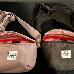 Herschel Supply Company Belt Bags - Black and light Pink 2 bags.